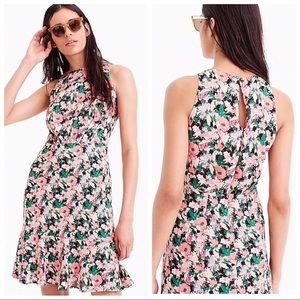 J Crew Mercantile Ruched Waist Neon Floral Dress
